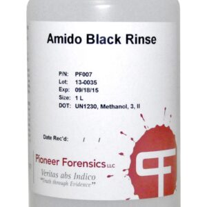 Used with Amido Black to remove excess stain.