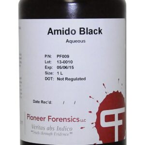 Amido Black is useful for enhancing latent prints contaminated with blood.