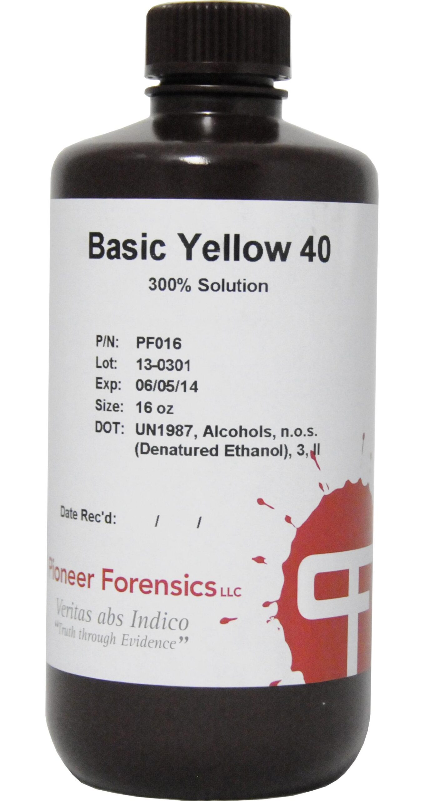 Basic Yellow 40 is a yellow dye used with a forensic light source or uv lamp after cyanoacrylate development of latent prints.