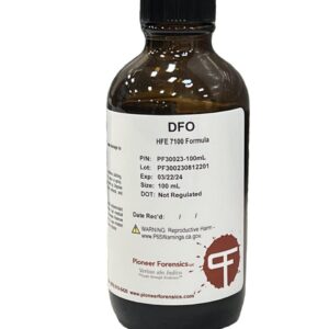 DFO is a Ninhydrin analogue which reacts to the amino acids present in protein.